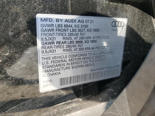 2022 AUDI SQ7 PRESTI WA1VWBF77ND000589