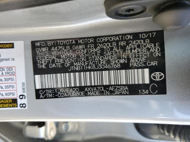 2018 TOYOTA CAMRY 4D JTNB11HK8J3046768