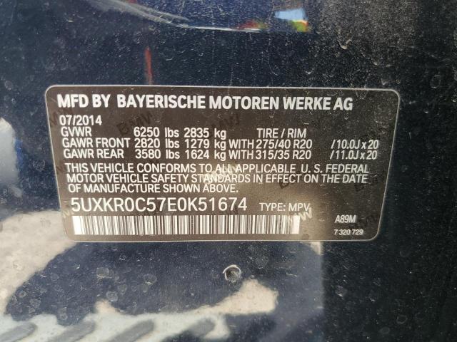 VIN 5UXKR0C57E0K51674 2014 BMW X5, Xdrive35I no.12