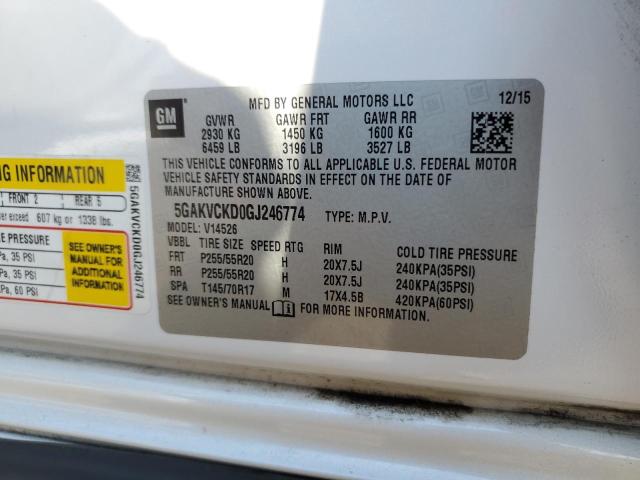 5GAKVCKD0GJ246774 Buick Enclave