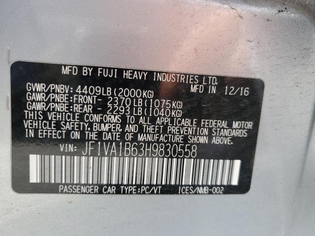 JF1VA1B63H9830558 Subaru WRX