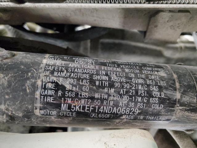 2022 KAWASAKI KL650 F - ML5KLEF14NDA06829