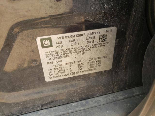 2016 CHEVROLET 10 - KL7CJRSB9GB708837
