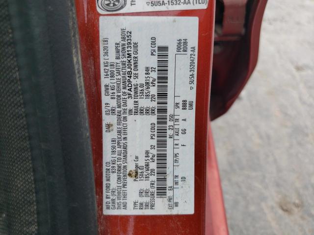 3FADP4BJ0KM139352 Ford FIESTA SE