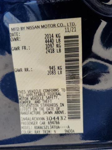 1N4AL4CVXNN304432 Nissan ALTIMA SR