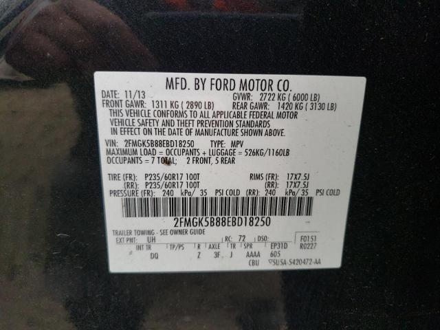 2FMGK5B88EBD18250 Ford FLEX SE