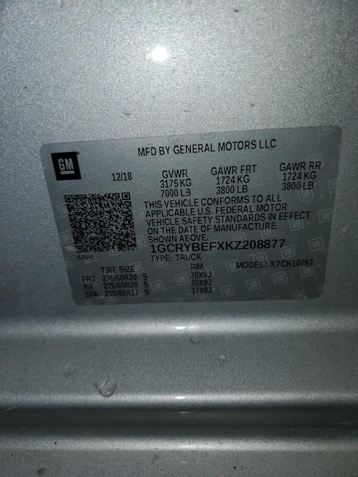 1GCRYBEFXKZ208877 CHEVROLET ALL Models 2019