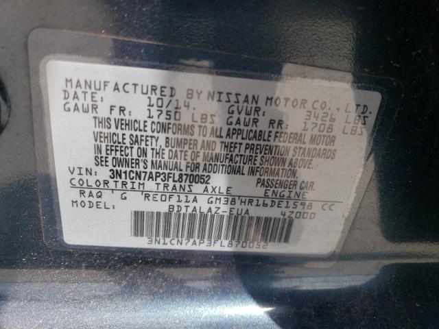 3N1CN7AP3FL870052 Nissan VERSA S