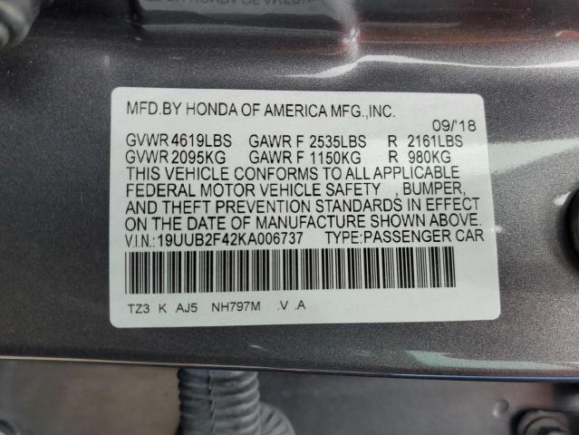 2019 ACURA TLX TECHNO - 19UUB2F42KA006737