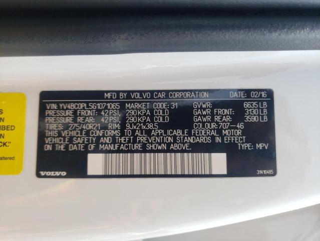 2016 VOLVO XC90 T8 - YV4BC0PL5G1071065