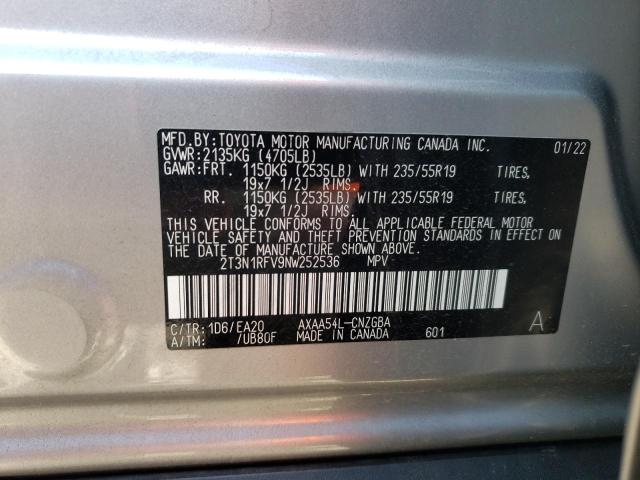 2T3N1RFV9NW252536 Toyota Rav4 Limited