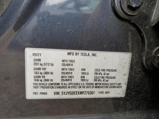 5YJYGDEEXMF275361 Tesla Model Y