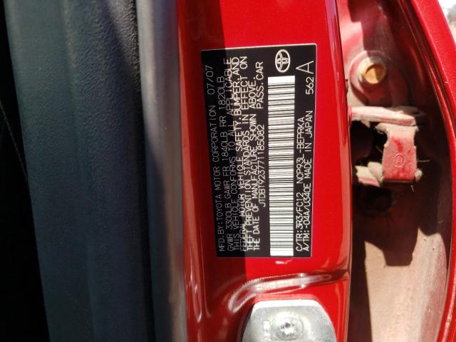 2007 Toyota Yaris VIN: JTDBT923771185082 Lot: 42192864