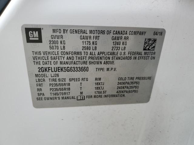 2GKFLUEK5G6333660 GMC Terrain Slt