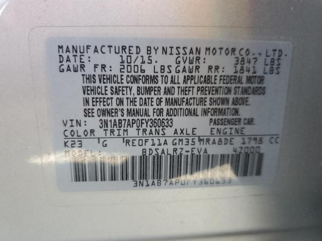 3N1AB7AP0FY360633 Nissan SENTRA S