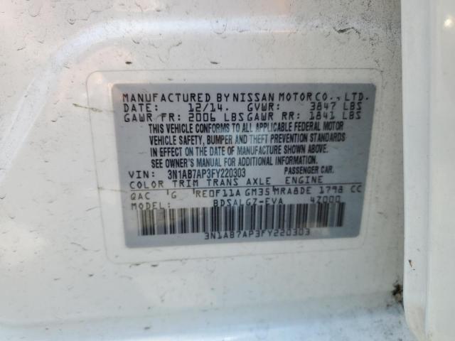 3N1AB7AP3FY220303 Nissan SENTRA S