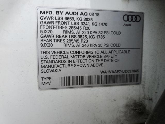 WA1VAAF74JD037845 2018 AUDI Q7, photo no. 13