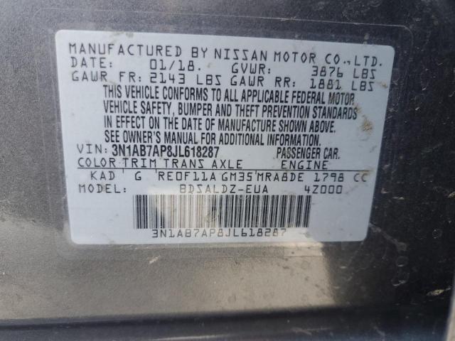 3N1AB7AP8JL618287 Nissan SENTRA S