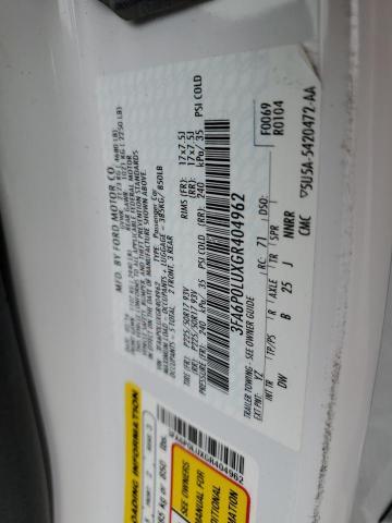 3FA6P0LUXGR404962 Ford Fusion Se Hybrid