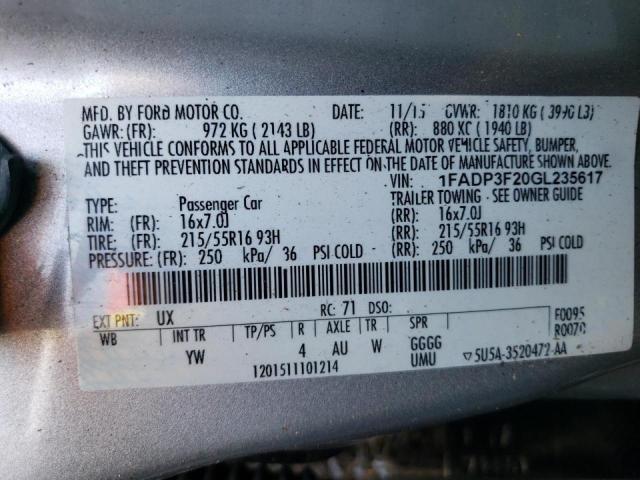 VIN 1FADP3F20GL235617 2016 Ford Focus, SE no.13