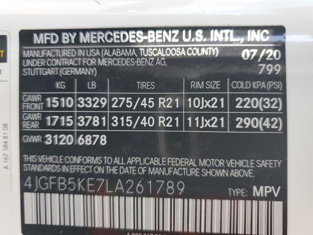 4JGFB5KE7LA261789 2020 MERCEDES-BENZ GLE-CLASS, photo no. 12