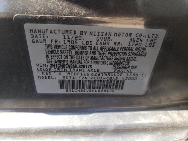 3N1CN8EV8ML828178 Nissan VERSA SV