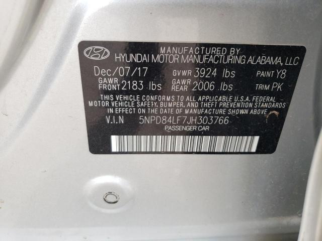 5NPD84LF7JH303766 Hyundai ELANTRA SEL
