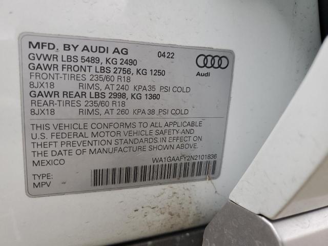WA1GAAFY2N2101836 Audi Q5 Premium 45