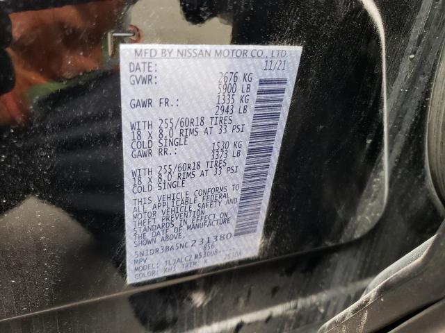 5N1DR3BA5NC231380 Nissan Pathfinder Sv