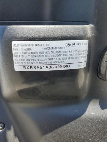 2016 YAMAHA YW50 FX RKRSA51A3GA004583