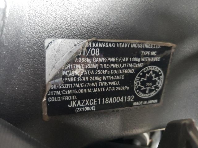 2008 KAWASAKI ZX1000 E - JKAZXCE118A004192