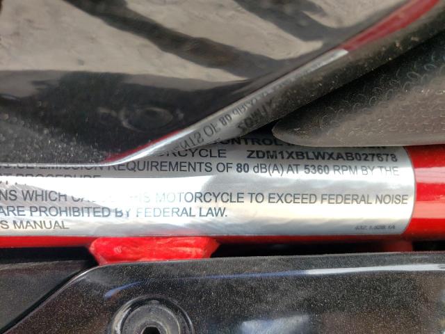 2010 DUCATI 1198 BASE ZDM1XBLWXAB027678