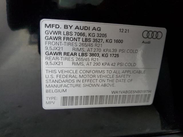 2022 AUDI E-TRON CHR - WA1VABGE5NB019794
