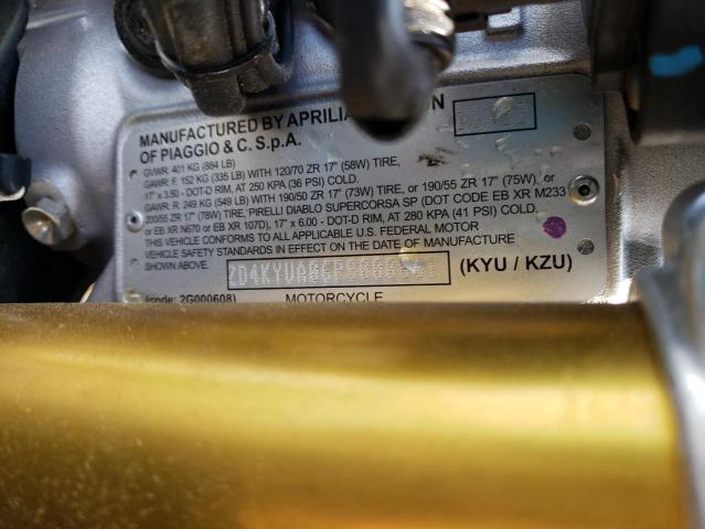 2023 APRILIA RSV4 1100 ZD4KYUA06PS000661