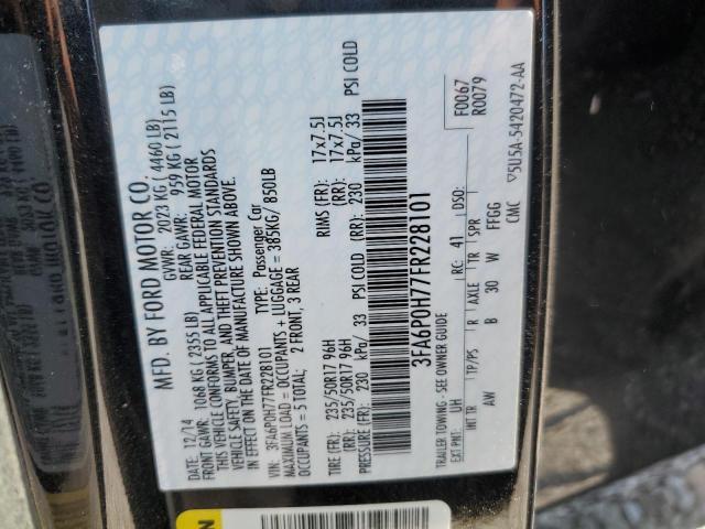 3FA6P0H77FR228101 Ford FUSION SE