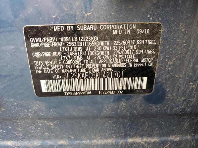 JF2SKAEC5KH421701 Subaru Forester Premium