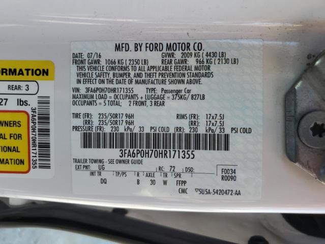3FA6P0H70HR171355 Ford FUSION SE