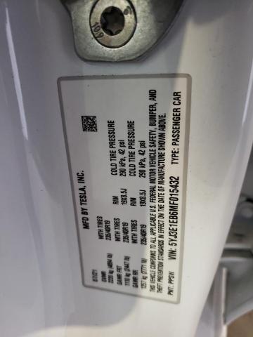 5YJ3E1EB6MF015432 Tesla MODEL 3