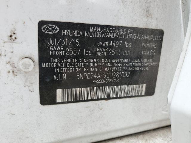 5NPE24AF9GH281092 | 2016 HYUNDAI SONATA SE