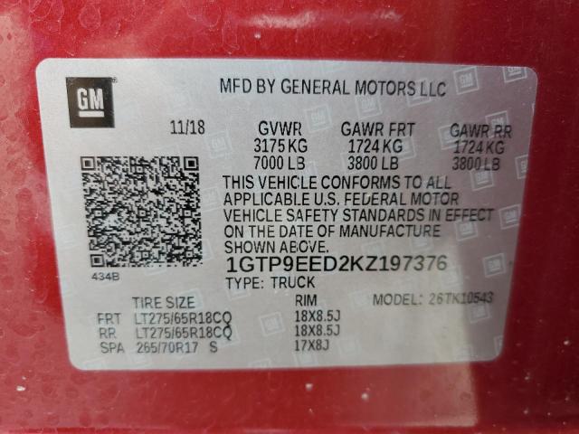 1GTP9EED2KZ197376 GMC Sierra K1500 At4