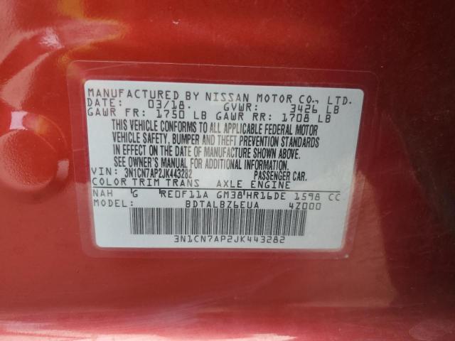 3N1CN7AP2JK443282 Nissan VERSA S