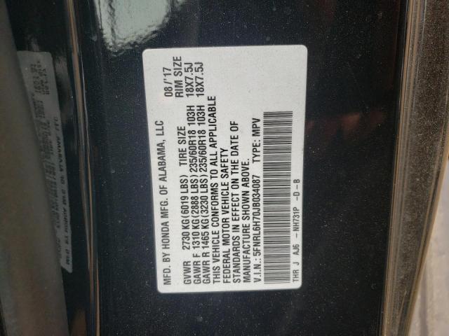 5FNRL6H70JB034087 Honda ODYSSEY EXL