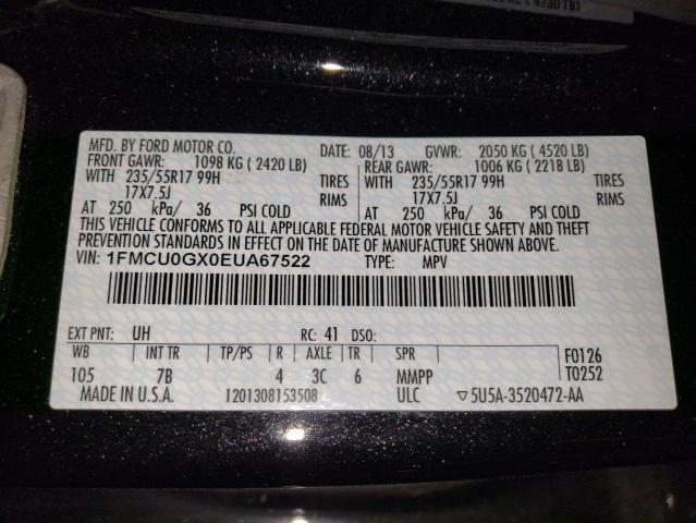 1FMCU0GX0EUA67522 Ford ESCAPE SE