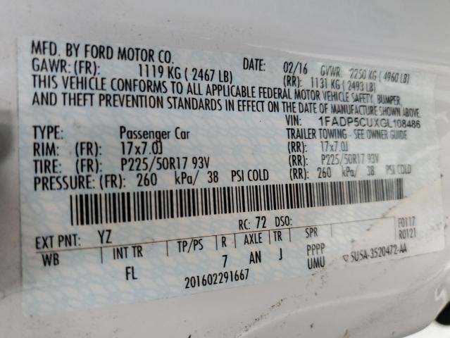 1FADP5CUXGL108486 Ford C-max Premium Sel