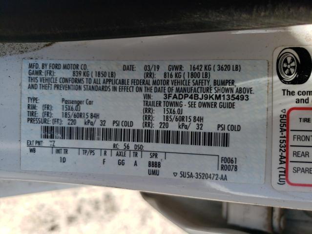 3FADP4BJ9KM135493 Ford FIESTA SE
