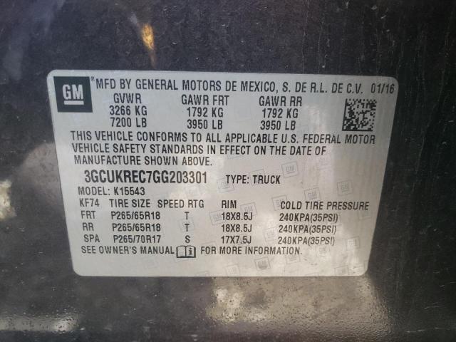 2016 CHEVROLET SILV1500 4 3GCUKREC7GG203301