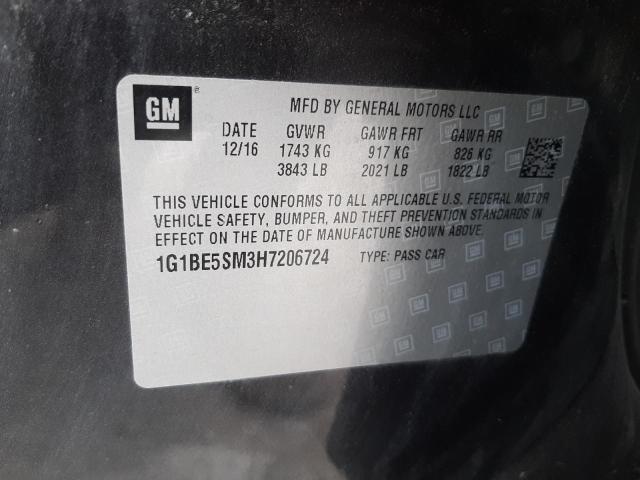 Auction sale of the 2017 CHEVROLET CRUZE , vin: 1G1BE5SM3H7206724, lot number: 55274633