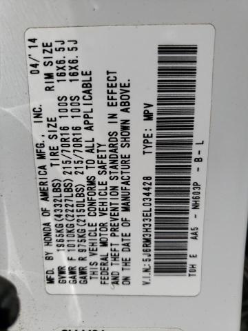 Honda CR-V LX 2014 5J6RM3H33EL034428 Image 14