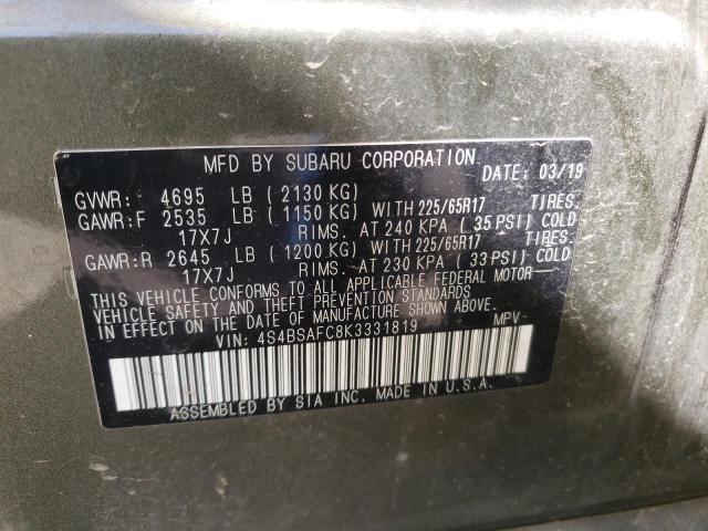 4S4BSAFC8K3331819 Subaru Outback 2.5i Premium