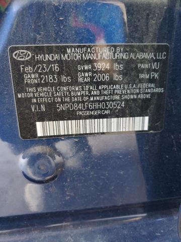 5NPD84LF6HH030524 Hyundai ELANTRA SE